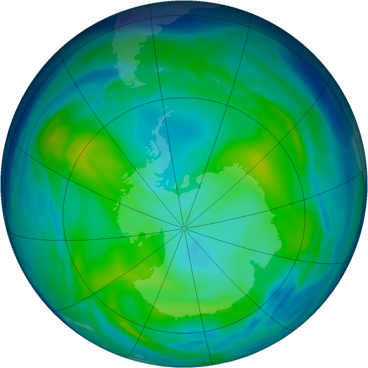 Antarctic ozone map for 29 May 2006